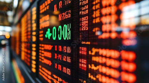 Electronic Stock Ticker Displays Market Data Fluctuations