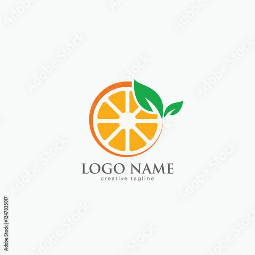 Fresh orange logo, orange, organic, fruit, leaf, juice, juicy, nature fully editable vector logo template