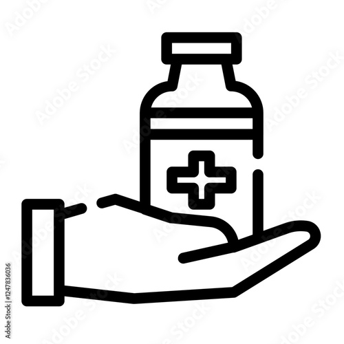 medicine from the midwife cut line icon