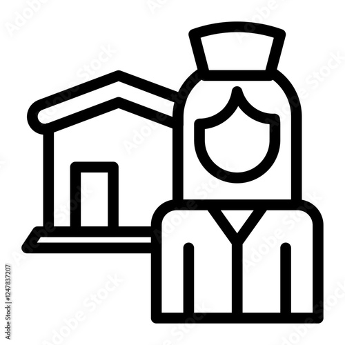 midwifes house line icon