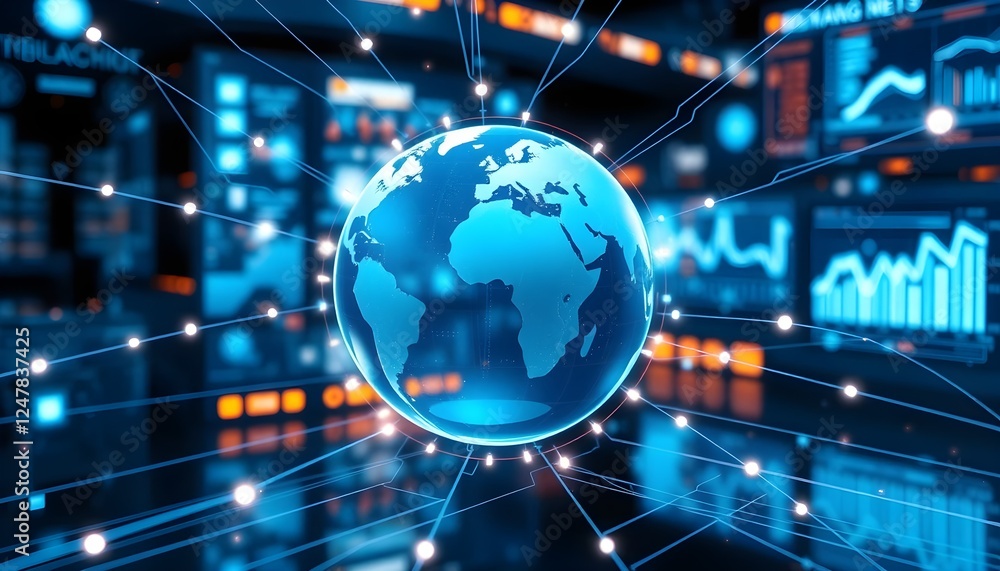 Fototapeta premium HoloNet News: Quantum-Powered Global Broadcasting