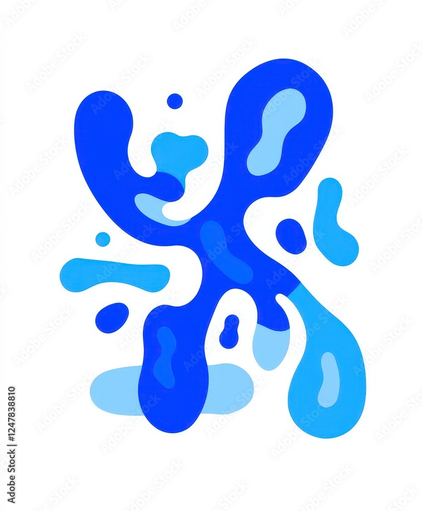 Abstract Blue Water Splash with Fluid Shapes and Vivid Colors Abstract Blue Water Splash with Fluid Shapes and Vivid Colors