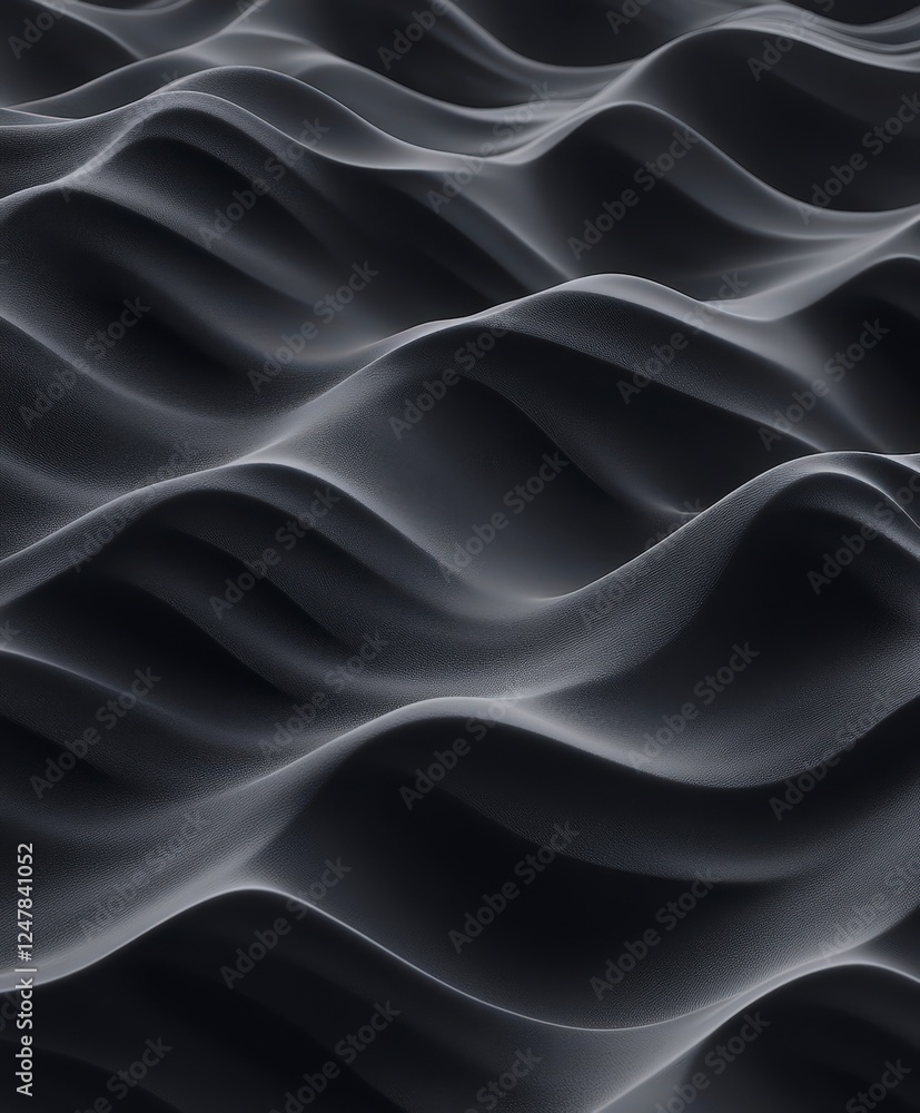 Abstract Waves of Dark Smooth Surface in Soft Curved Patterns Abstract Waves of Dark Smooth Surface in Soft Curved Patterns