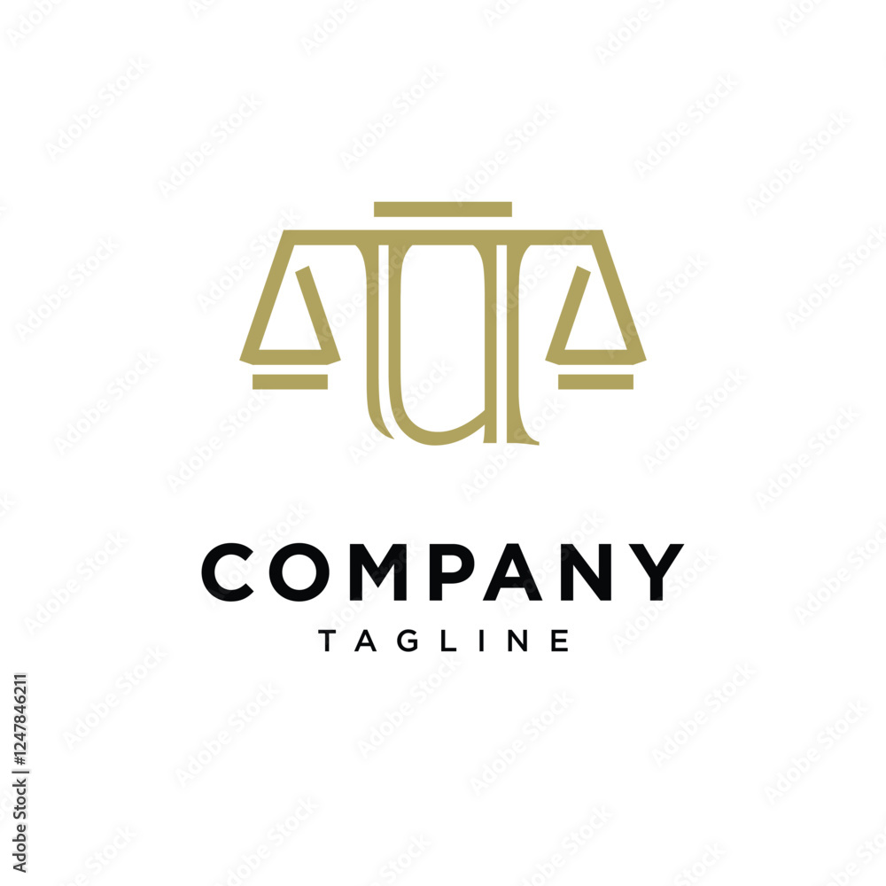Letter U Justice Scale Logo Icon Vector Letter U Justice Scale Logo Icon Vector