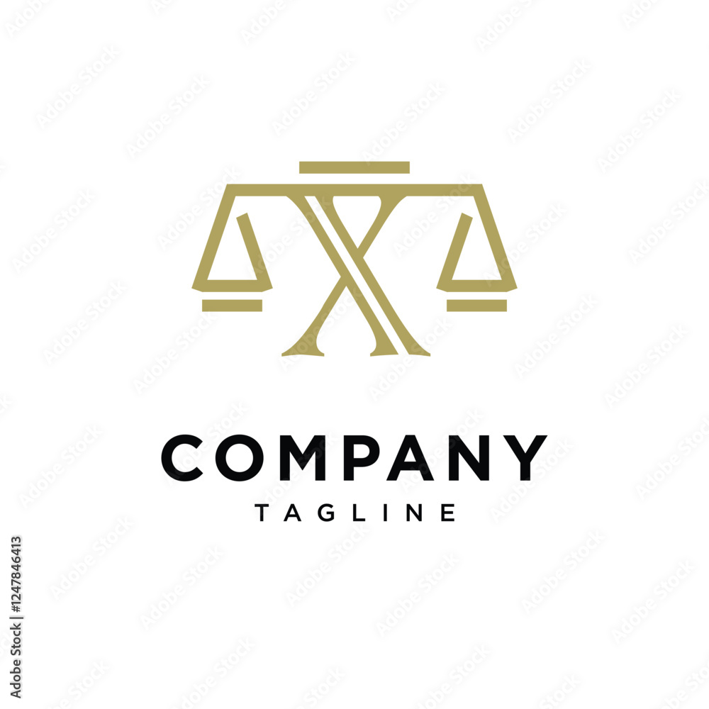 Letter X Justice Scale Logo Icon Vector Letter X Justice Scale Logo Icon Vector