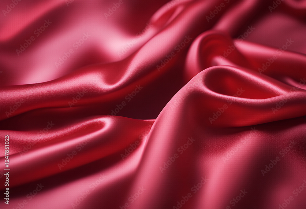 Obraz premium red background silk satin fabric textile texture material luxury soft decoration wave elegant pattern elegance
