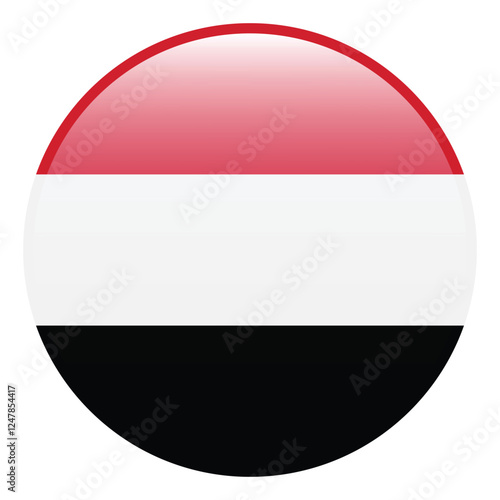 Free Download Yemen flag. Yemen circle flag 3d logo icon computer vector illustration design - GFXLoad
