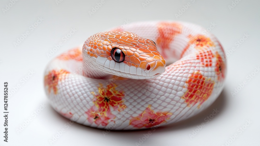 Fototapeta premium A Corn Snake with Floral Patterned Scales
