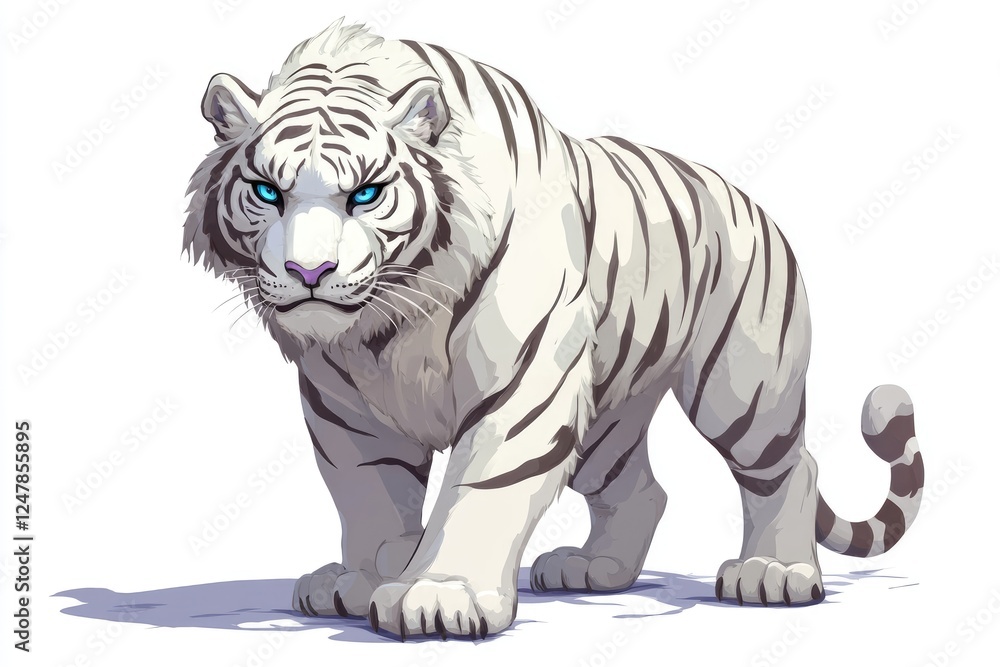 Obraz premium Majestic White Tiger With Striking Blue Eyes