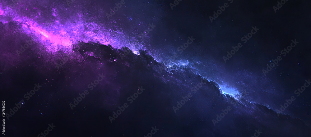 Fototapeta premium Midnight Sparkle: Vibrant Blue and Purple Glitter Texture