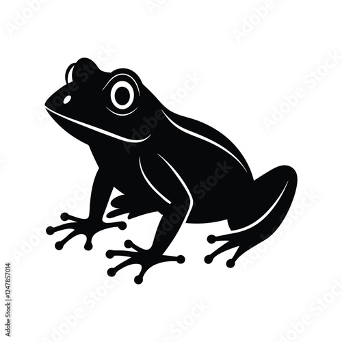 A cute baby Frog silhouette illustration 