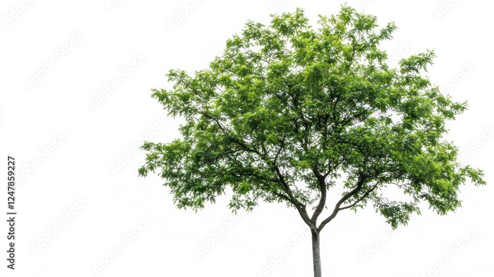 Lush green tree isolated on white; nature background; environmental design Lush green tree isolated on white; nature background; environmental design