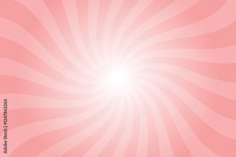 Fototapeta premium Abstract Pastel Red Background with Rays Retro Starburst. Radial Spiral Stripes Backdrop. Vintage Sun Beam Texture. Sun Rays Pattern. Groovy Retro Swirl Burst. Summer Carnival Background.