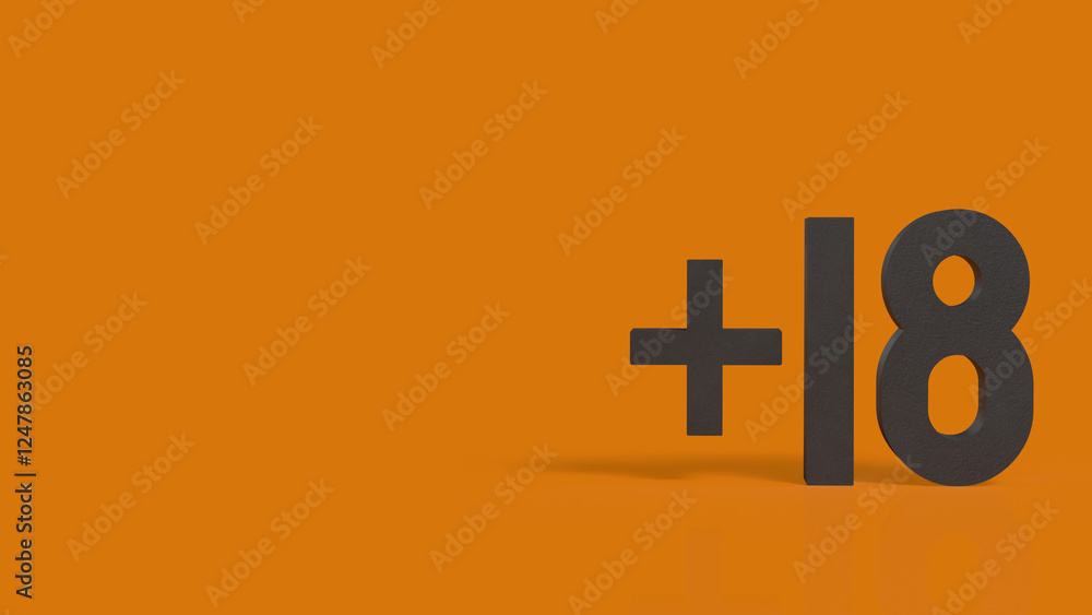 Obraz premium The 18 Plus for adults only concept 3d Rendering.