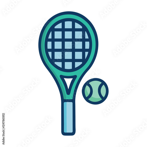Tennis racket and ball illustration