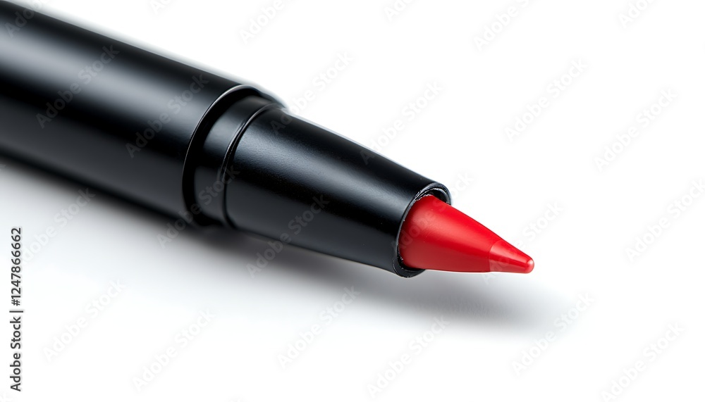 Close-up red marker tip on white background Close-up red marker tip on white background
