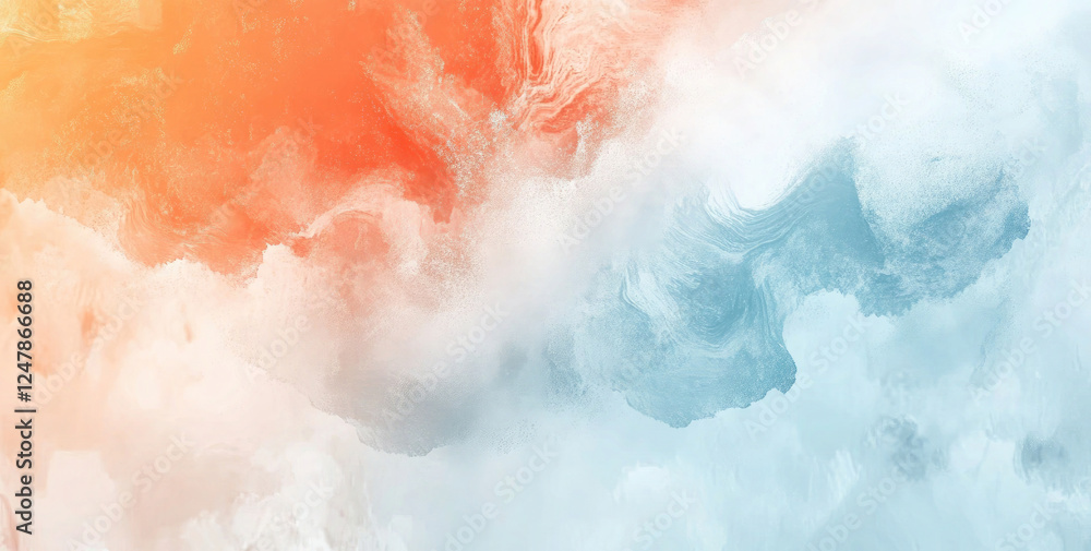 Fototapeta premium Warm to Cool Color Gradient with Sparkling Particles