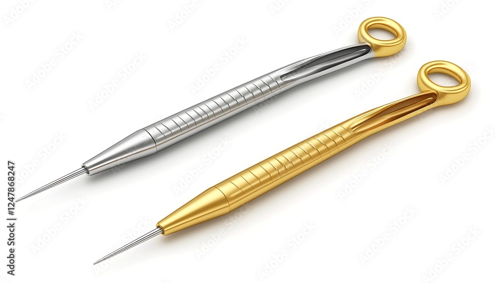Medical needles for micro-needling, studio shot Medical needles for micro-needling, studio shot