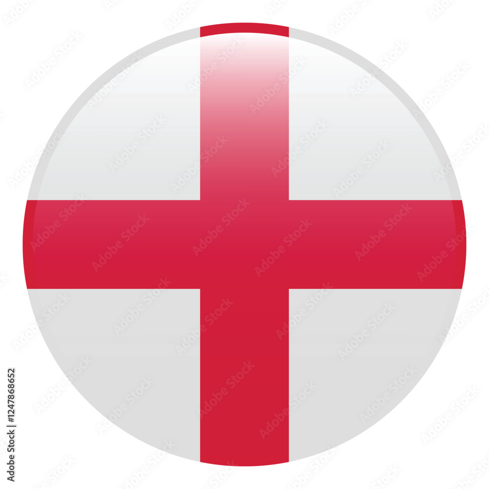 England flag. England circle flag 3d logo icon computer vector illustration design England flag. England circle flag 3d logo icon computer vector illustration design