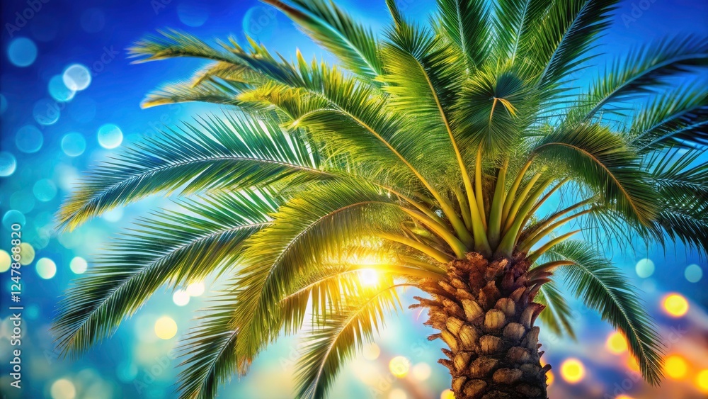 Chilean Palm Tree Bokeh, Stunning Blue Sky, Landscape Photography, Nature Image, South American Scenery Chilean Palm Tree Bokeh, Stunning Blue Sky, Landscape Photography, Nature Image, South American Scenery