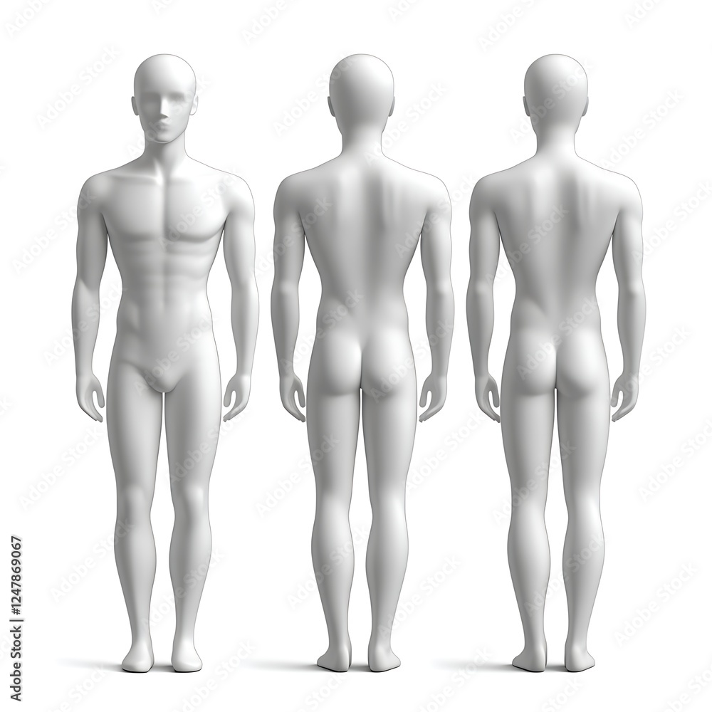 Male Mannequin Figures Front and Back Views Male Mannequin Figures Front and Back Views