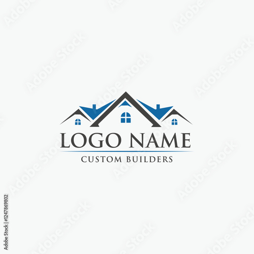 Builders logo, Modern home, house, home, real estate, property logo template