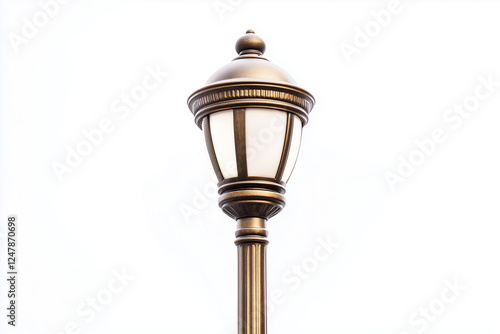 Wallpaper Mural Classic lamp pole isolated on white background, Selective focus modern garden lamp post on white background, Backyard grass field lantern. Torontodigital.ca