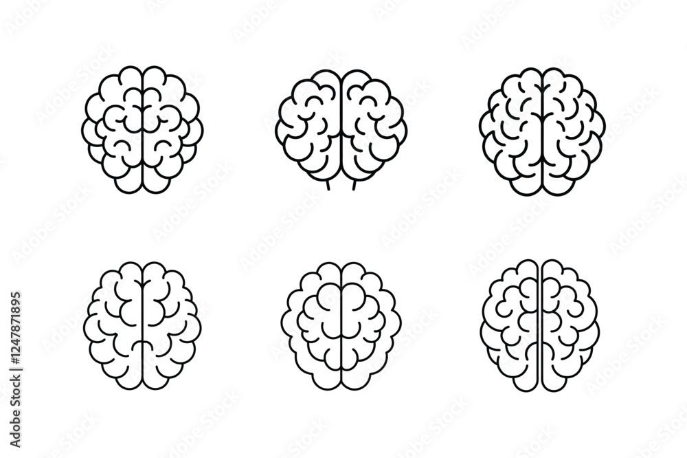 brain line art vector illustration brain line art vector illustration