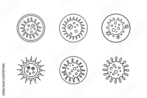 germs icon line art vector illustration 