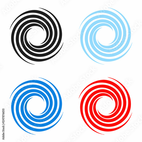 Abstract Circular Swirl Icon Set Vector Design.