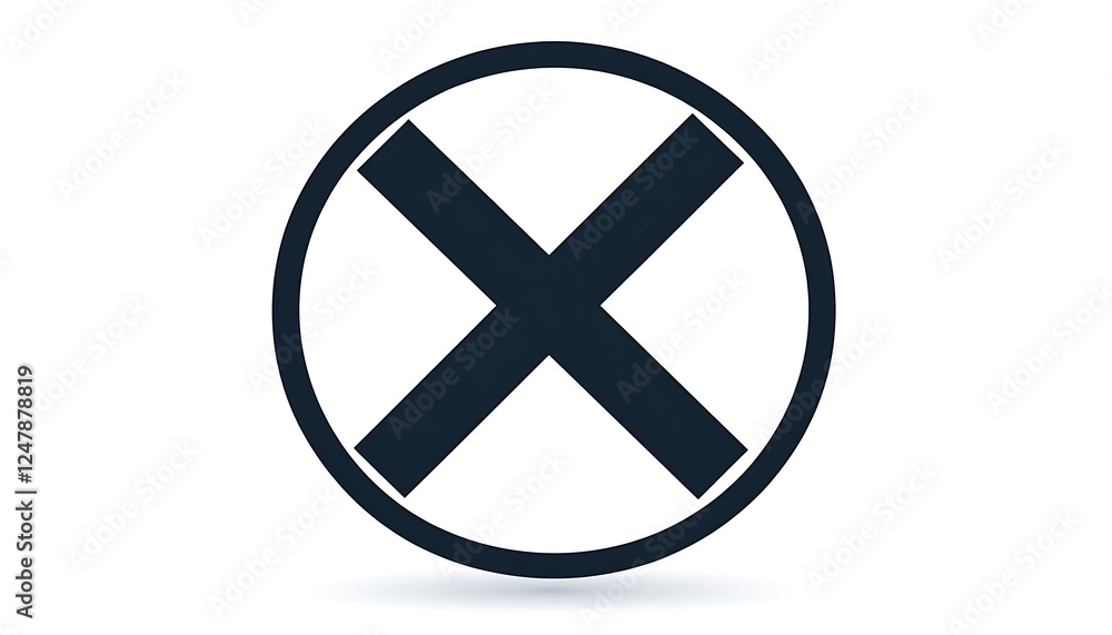 Circle Reject Symbol on White Background Circle Reject Symbol on White Background