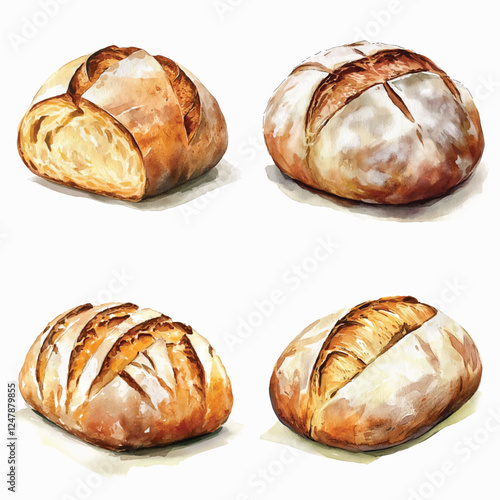 Bread Set Clipart Vector Illustration