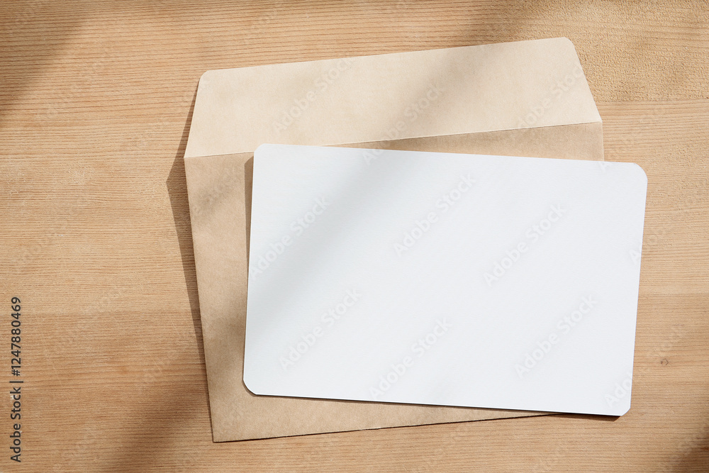 empty card with envelop, paper background empty card with envelop, paper background