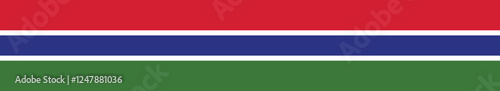 Gambia flag long banner digital vector illustration
