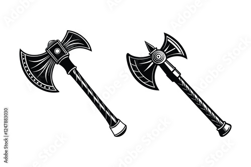 group tomahawk silhouette vector illustration