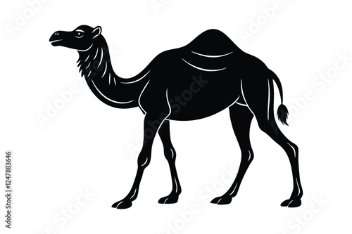 camel silhouette vector illustration on white background 