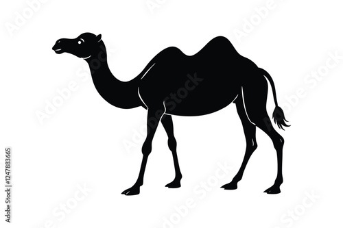 camel silhouette vector illustration on white background 