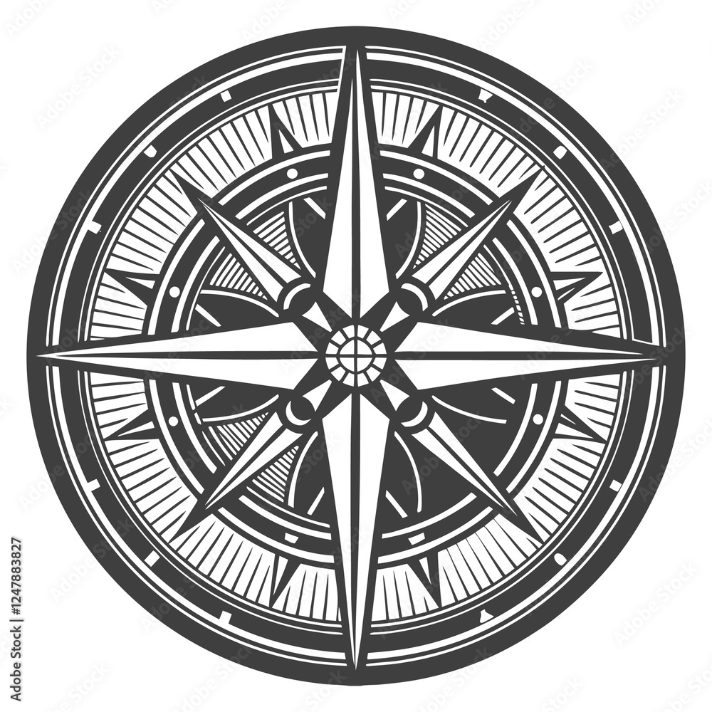 An intersecting sharp angles mandala vector design and illustration An intersecting sharp angles mandala vector design and illustration