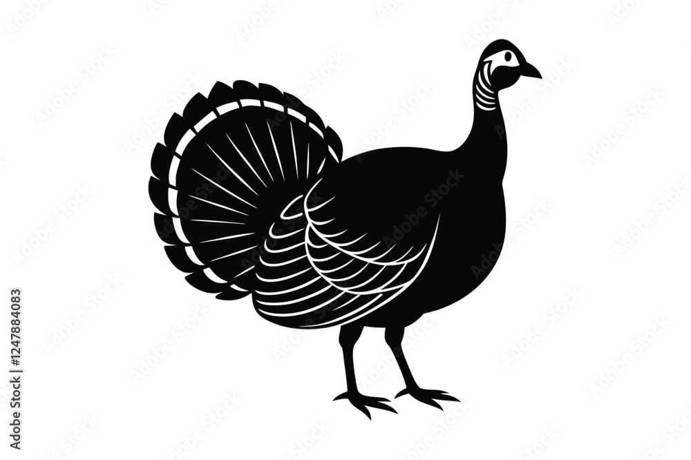 Obraz premium a turkey silhouette vector illustration
