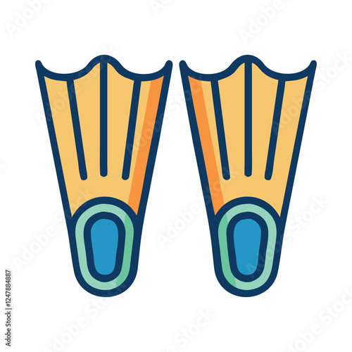 Professional swimming fins illustration