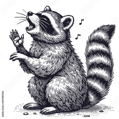 vector illustration of a raccoon