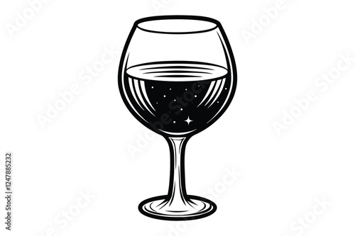 wine glass isolated on white background 