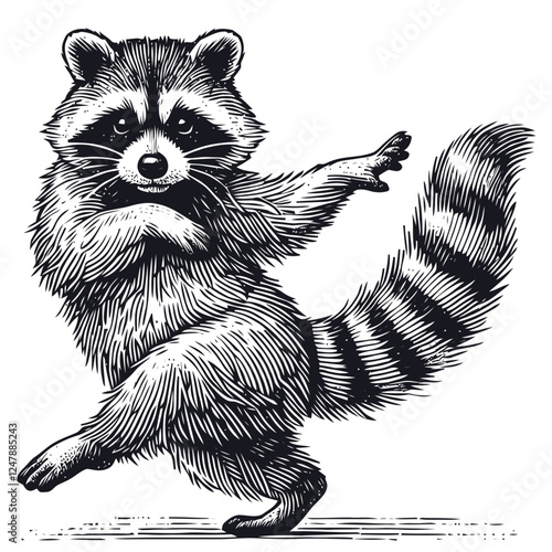 vector illustration of a raccoon
