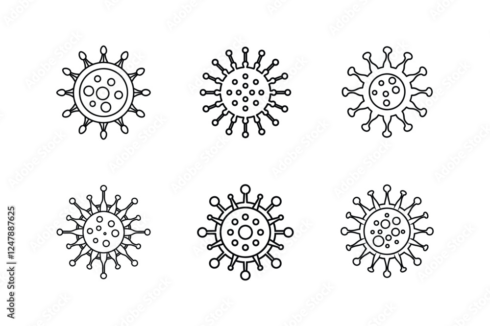 virus line art vector illustration virus line art vector illustration