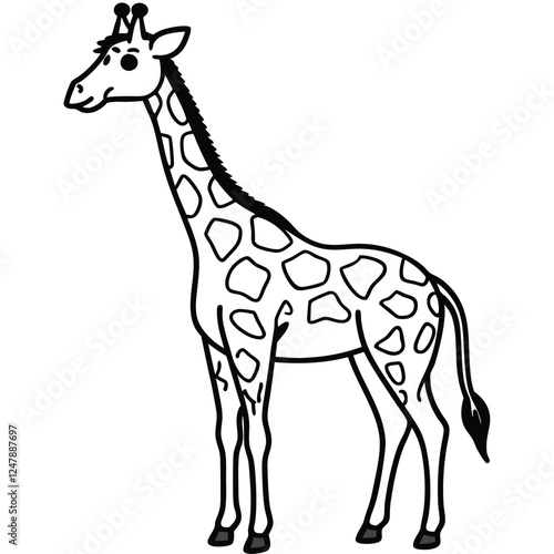 A collection of vector silhouettes of giraffes put against a white backdrop.