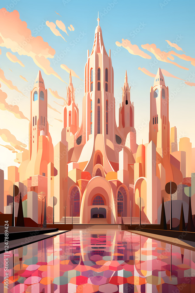 Fototapeta premium Digital art illustration abstract graphic poster background