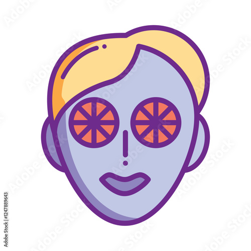 Spa facial mask treatment illustration