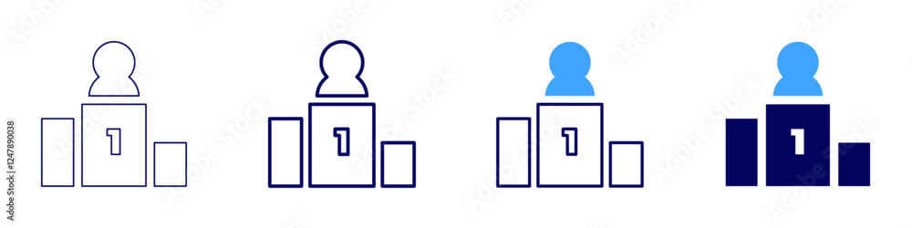 Fototapeta premium Empowering success icon in 4 different styles. Thin Line, Line, Bold Line, Duotone. Duotone style. Editable stroke