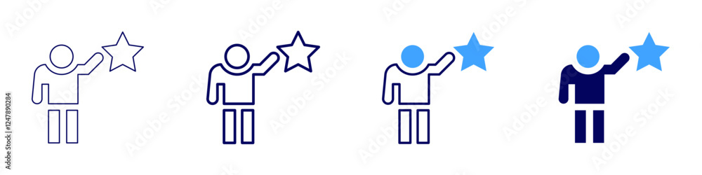 Obraz premium Health success icon in 4 different styles. Thin Line, Line, Bold Line, Duotone. Duotone style. Editable stroke