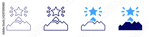 Life success strategies icon in 4 different styles. Thin Line, Line, Bold Line, Duotone. Duotone style. Editable stroke